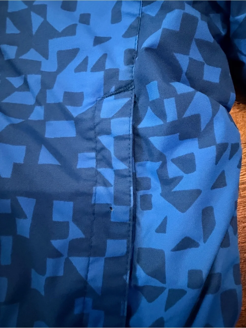 Columbia Toddler Boys 3T Blue Geometric Hooded Puffer Winter Jacket Outgrown